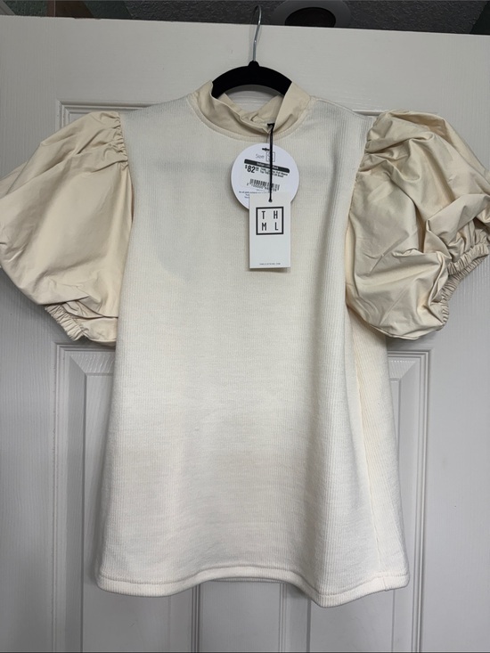 THML Tops - THML Cream Puff Sleeve Short Sleeve Tee